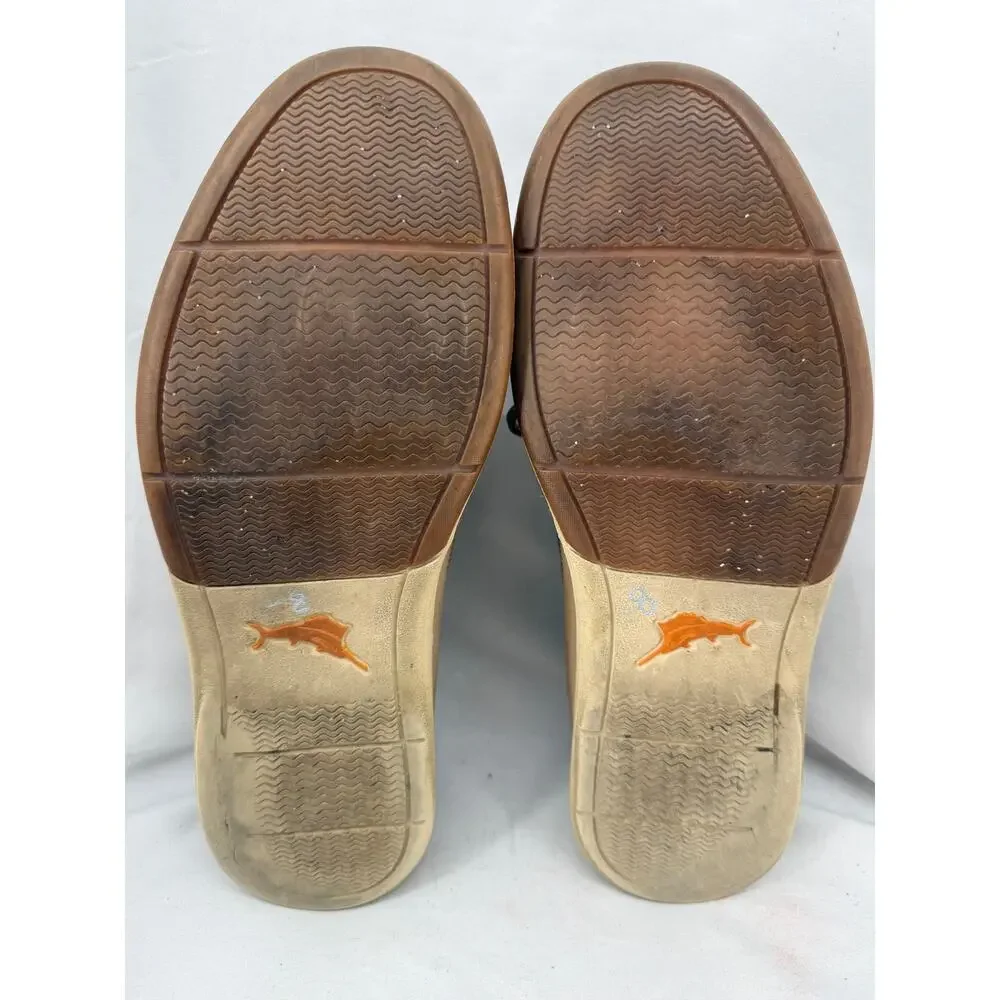 Tommy Bahama Arlington Boat Shoes Mens 12M Beige Nubuck Leather Lace Up Nautical